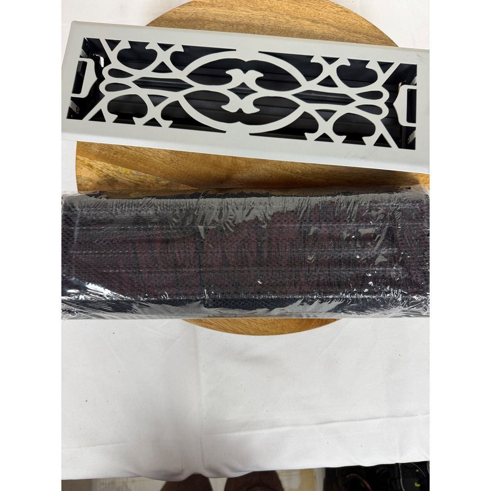 Set of 2 Silver Scroll Decorative Floor Registers 4x16 (14in hole 16 in total) - Picture 3 of 5
